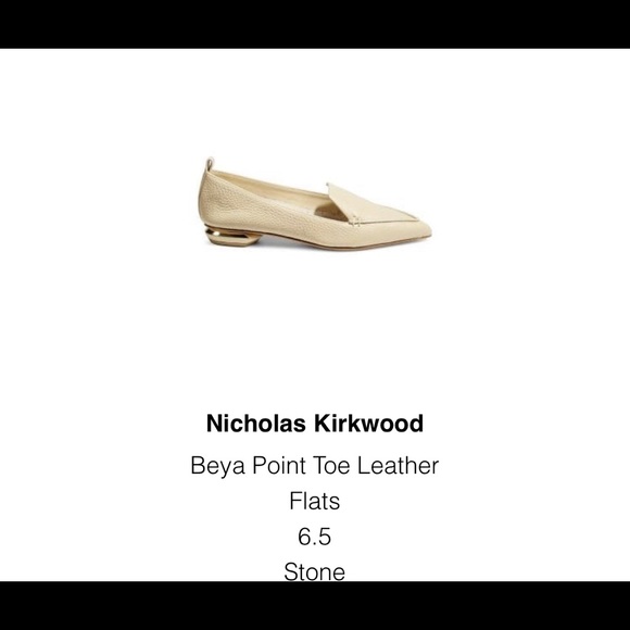 Nicholas Kirkwood Shoes - Nicholas Kirkwood Stone Calfskin Beya Loafers 36.5